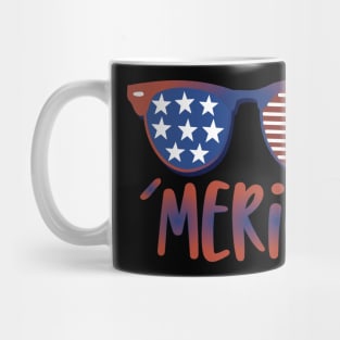 'Merica American Flag Sunglasses Mug